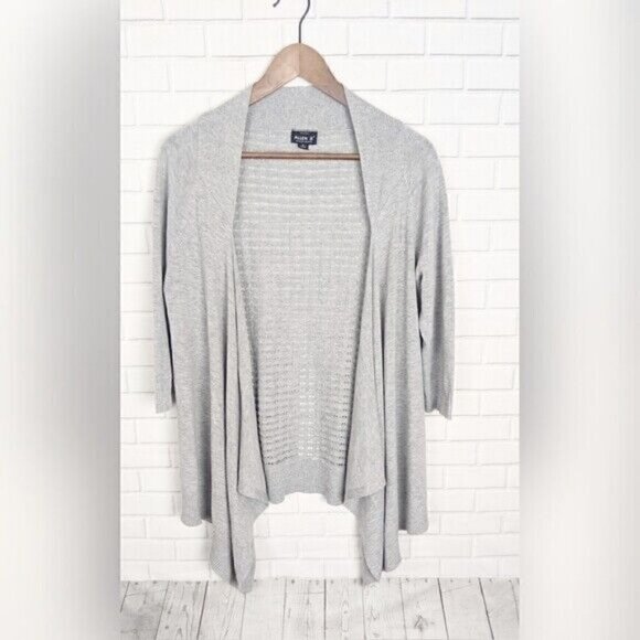 Allen B. By Allen Schwartz Grey Fly-Away Knit cardigan Women's Medium - Picture 1 of 4